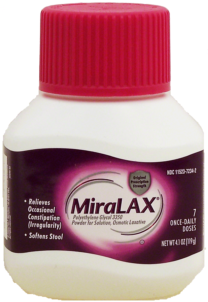 MiraLAX  relieves occasional constipation, softens stool, 7 once-daily doses Full-Size Picture